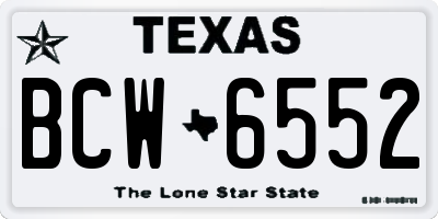 TX license plate BCW6552
