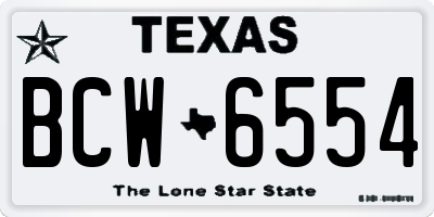TX license plate BCW6554