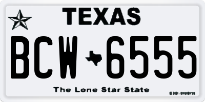 TX license plate BCW6555