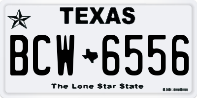 TX license plate BCW6556