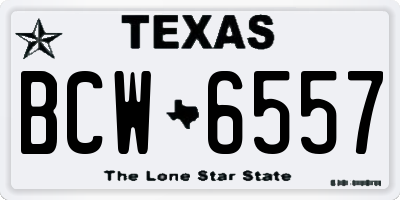 TX license plate BCW6557