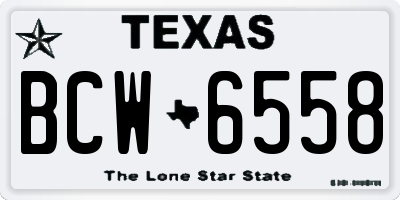 TX license plate BCW6558