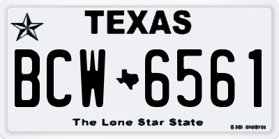 TX license plate BCW6561