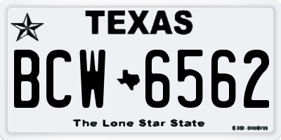 TX license plate BCW6562