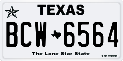 TX license plate BCW6564