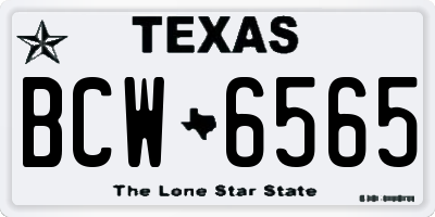 TX license plate BCW6565