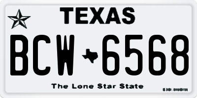 TX license plate BCW6568