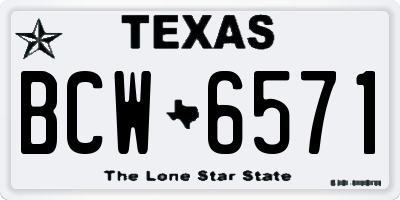 TX license plate BCW6571