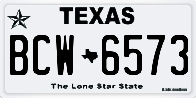TX license plate BCW6573