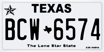 TX license plate BCW6574