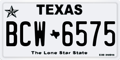 TX license plate BCW6575