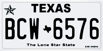 TX license plate BCW6576