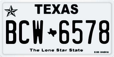 TX license plate BCW6578
