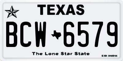 TX license plate BCW6579