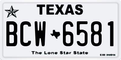TX license plate BCW6581