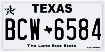 TX license plate BCW6584