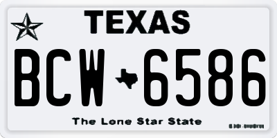 TX license plate BCW6586
