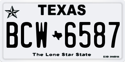 TX license plate BCW6587