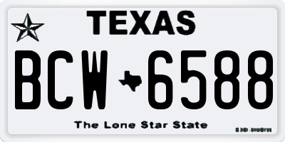 TX license plate BCW6588