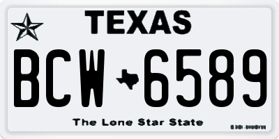 TX license plate BCW6589