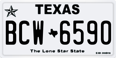 TX license plate BCW6590