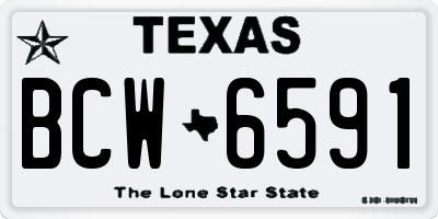 TX license plate BCW6591