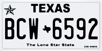 TX license plate BCW6592