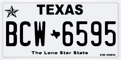 TX license plate BCW6595