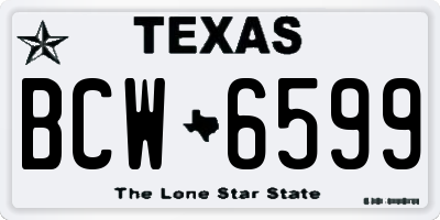 TX license plate BCW6599