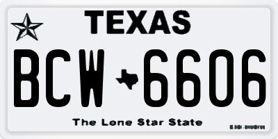 TX license plate BCW6606