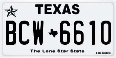 TX license plate BCW6610