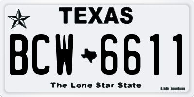 TX license plate BCW6611
