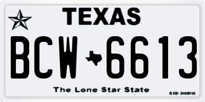 TX license plate BCW6613