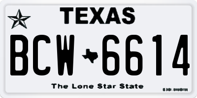 TX license plate BCW6614