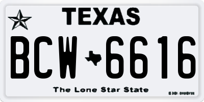 TX license plate BCW6616