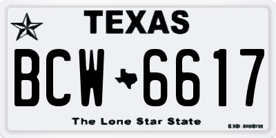 TX license plate BCW6617