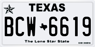 TX license plate BCW6619