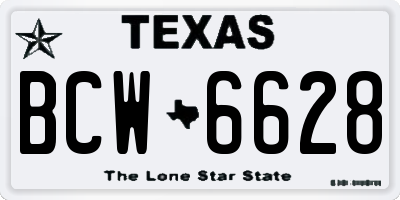 TX license plate BCW6628