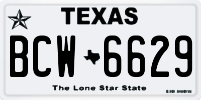 TX license plate BCW6629