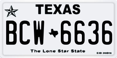 TX license plate BCW6636