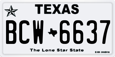 TX license plate BCW6637