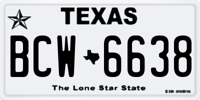 TX license plate BCW6638