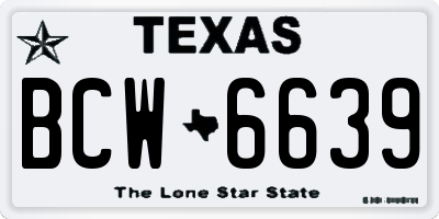 TX license plate BCW6639