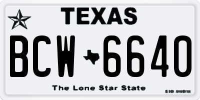 TX license plate BCW6640