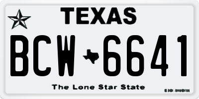 TX license plate BCW6641