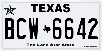 TX license plate BCW6642