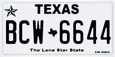TX license plate BCW6644