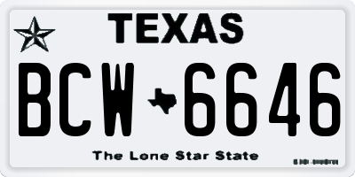 TX license plate BCW6646