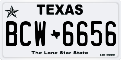 TX license plate BCW6656