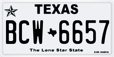 TX license plate BCW6657